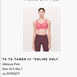 NWT Lululemon Sports Bra Tata Tamer. NEVER WORN